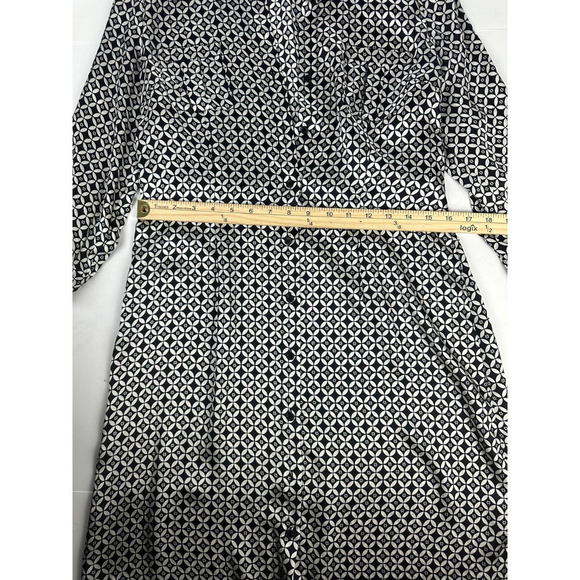 Spence Geometric Printed Silk Shirt Dress Button Down Size 8 New Without Tags - Picture 7 of 9